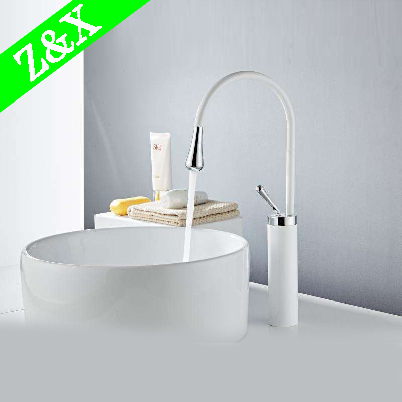 Hot sale hot and cold mixer new brass Swan neck style face basin faucet