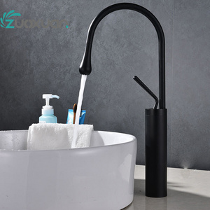 Hot sale hot and cold mixer new brass Swan neck style face basin faucet