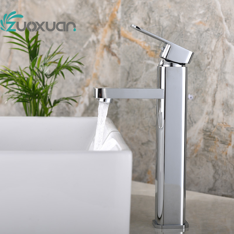 high quality cheap chrome square bathroom wash basin faucet