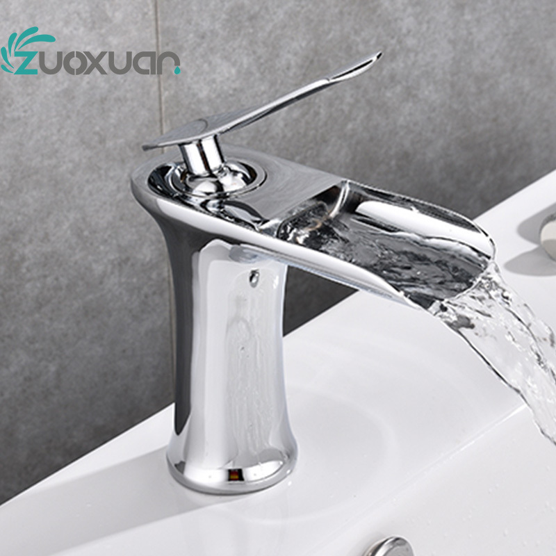 Zuoxuan single handle brass waterfall basin faucet mixer