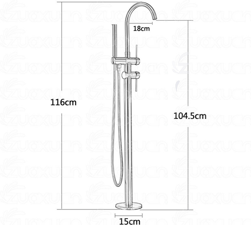 New Free Standing Bathtub Floor Mounted Faucet Tap Set Hand Held Shower Tub faucet