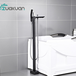 Solid Brass Freestanding Tub Filler Floor Standing Bathtub Faucet