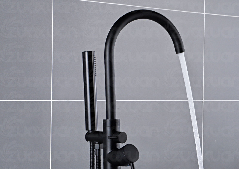 Tub Mixer Shower Brass Freestanding Tap Floor Free Standing Faucet