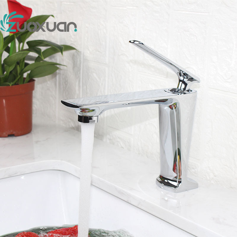 ZuoXuan Luxury Home High Quality Brass Bathroom Waterfall Basin Faucet