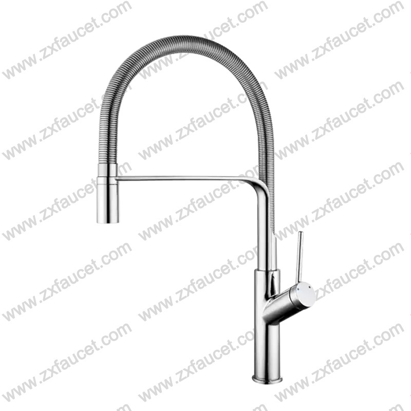 Zuoxuan Brand New Nsf-61 Pull Down Ceramic Cartridge Single Lever Kitchen Faucet With Pull Down Sprayer