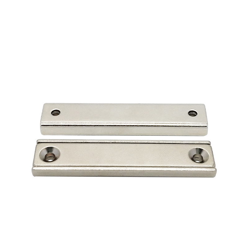 Rectangular Pot Channel Neodymium Magnet Industrial Permanent Block Countersunk Hole N52 Magnet