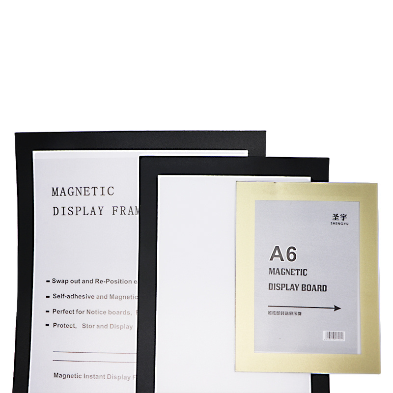 Magnetic Sign Holder, Double Sided Window Self-Adhesive Frames, durable PVC and Strong Magnetic sticker Display Frame