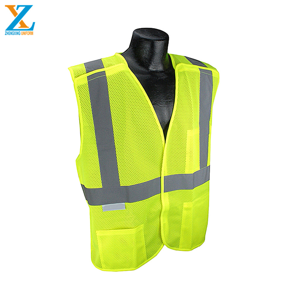 Wholesale Road High Visibility Safety Reflection Vest Fluorescent Yellow Cheap Reflective West Hi Vis Running Vest