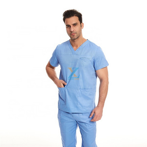 Low price Custom label Colorful fashion scrub set suit for surgeon nurse hospital uniform