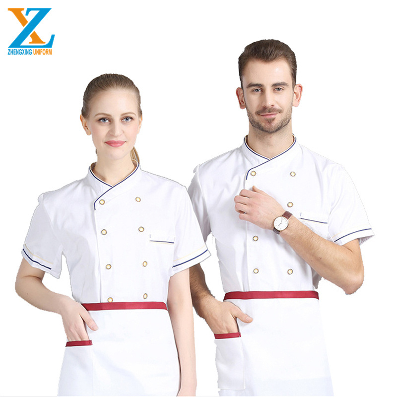 Wholesale Black Short Sleeve Bar Hotel Waiter Shirt Profession Chef Restaurant Uniform Designs With Pocket