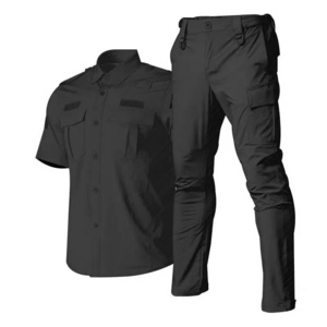 Design Custom Uniform Sets Men Wear Shirt Pants Tactical Training Suit Security Guard Workwear