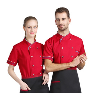 Wholesale Black Short Sleeve Bar Hotel Waiter Shirt Profession Chef Restaurant Uniform Designs With Pocket