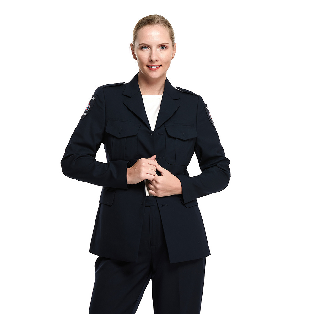 ZHENGXING Custom Epaulet ID Multi Pocket Tactical  Blazer Jacket Rip Stop Leg Pants Women Guard Security Uniforms Sets