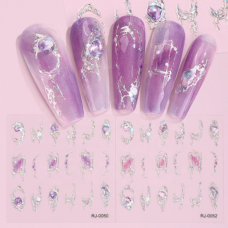 New Fashionable Nail Stickers Wholesale Leaf Flower Luxury Nail Decoration Stickers Adhesive Manicure Decals