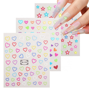 2024 Custom Logo Semi Cured Gel Nail Stickers 3D Fashion Design Nail Art Stickers Nail Decals