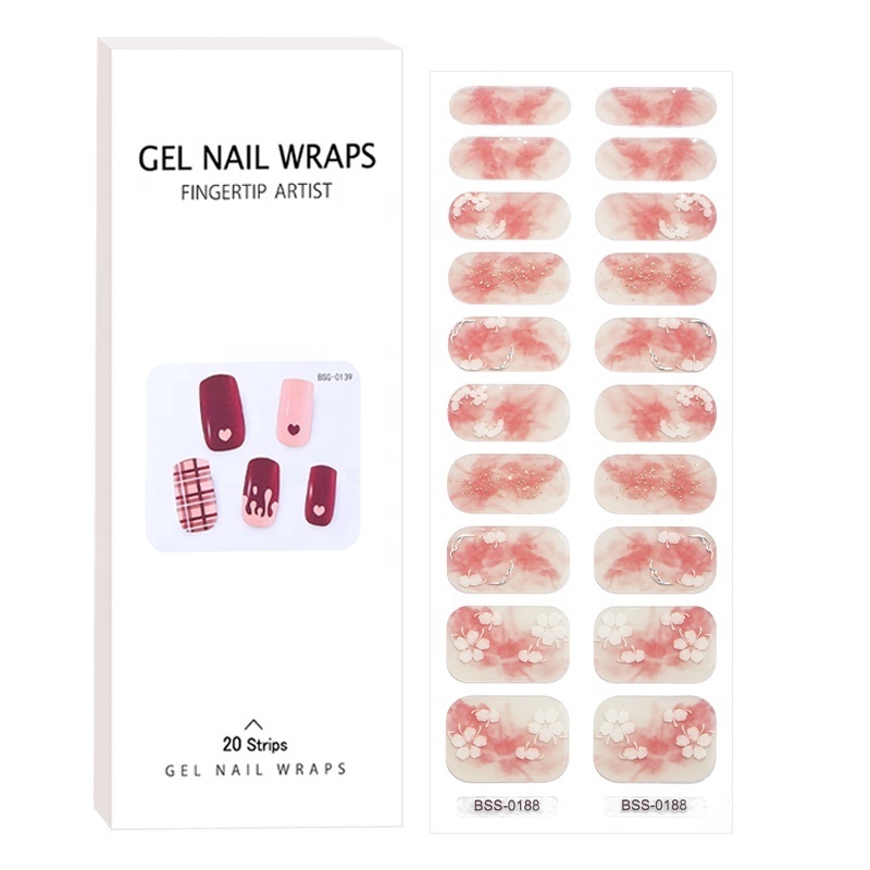 Factory Nail Supplier New Designs Custom Semi Cured Gel Nail Polish Sticker Wraps