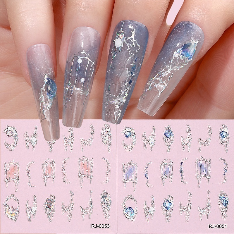 New Fashionable Nail Stickers Wholesale Leaf Flower Luxury Nail Decoration Stickers Adhesive Manicure Decals