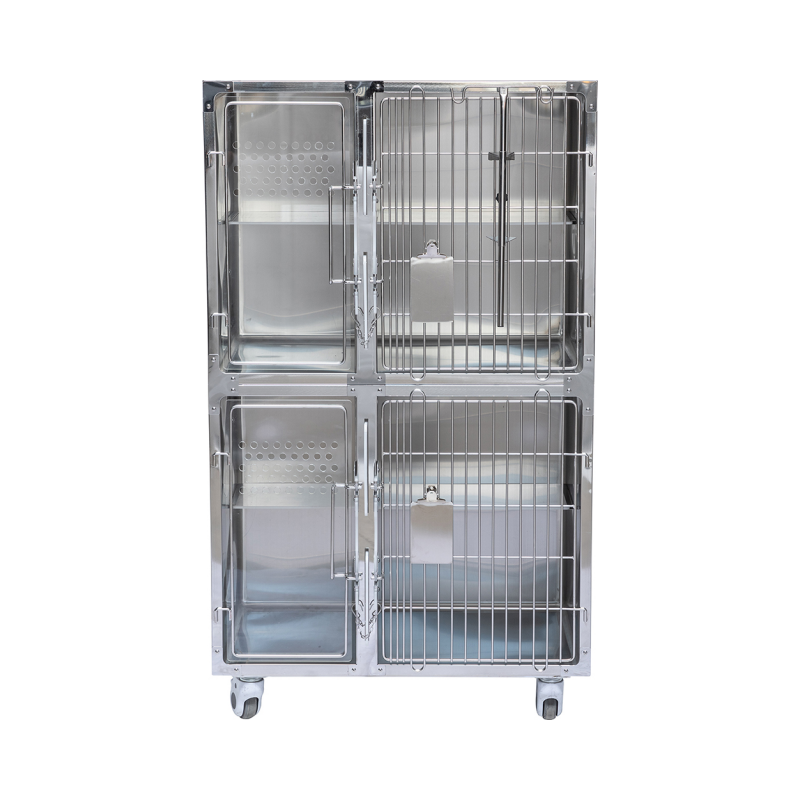 S&C MEDICAL Top-rated Veterinary Stainless Steel Luxury Cat Cage 006