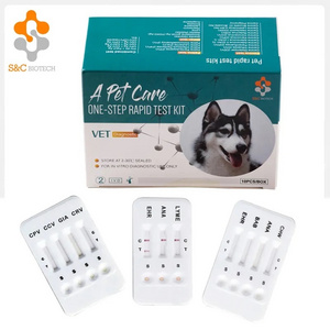 hot sale veterinary pet lab quick tests canine combo CDV/CAV/CIV test kit CDV test