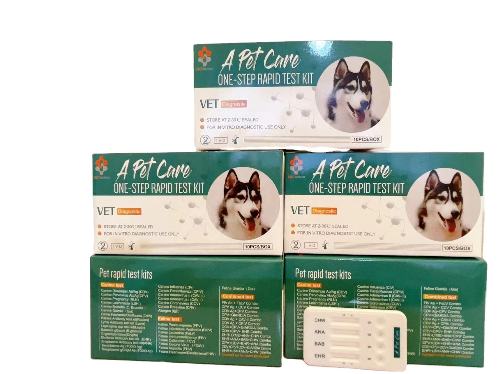 hot sale veterinary pet lab quick tests canine combo CDV/CAV/CIV test kit CDV test