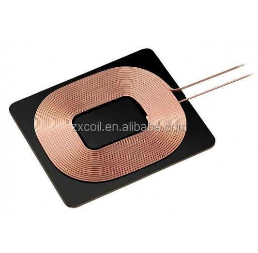 Wireless charging coil receiver induction coil transmitter and receiver