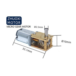 Zhuoxi motor manufacturer N20 motor small size 30 rpm 3V 12V DC 12mm worm gear dc motor