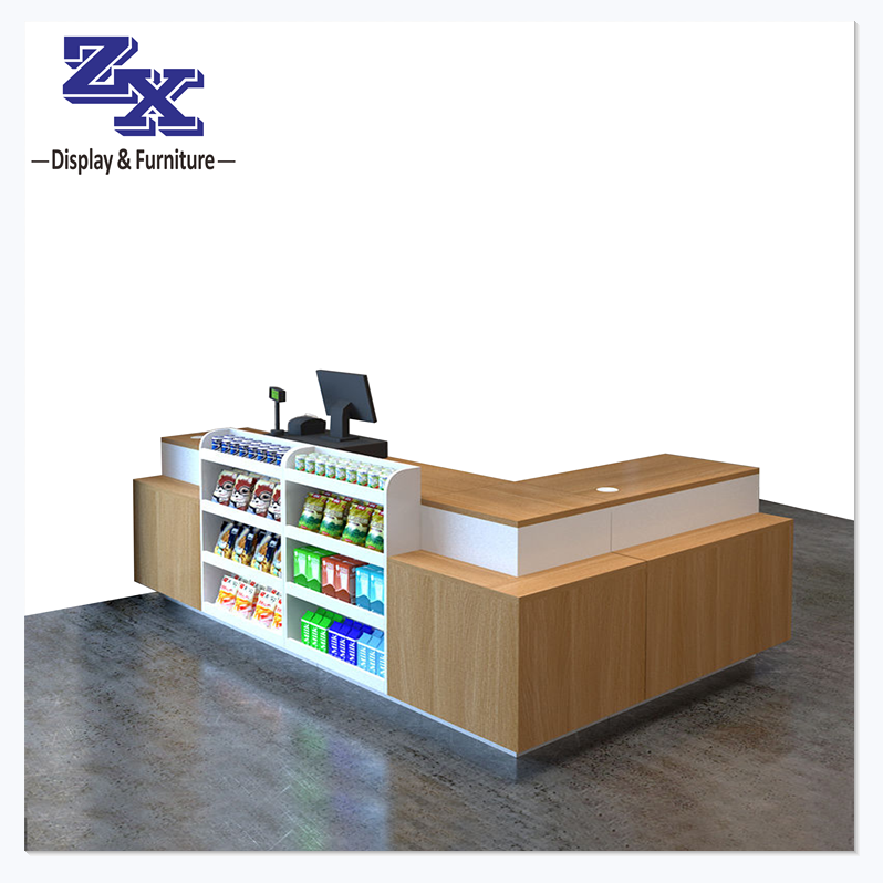 2020 hot sale retail store counter with display self, cashier convenience grocery retail store furniture with drawer