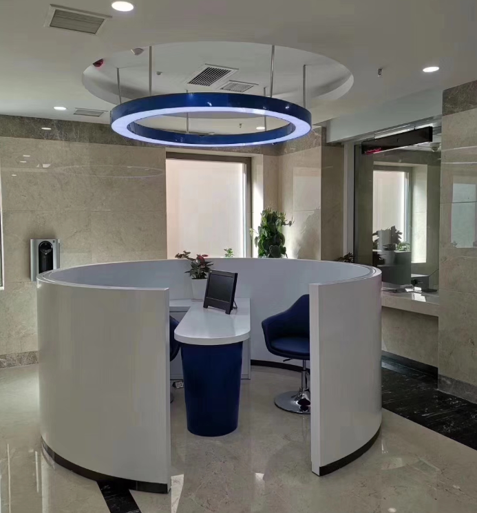 Mini Modern Circular Round Reception Desk Modern Design Elegant White Round Information Office Reception Desk