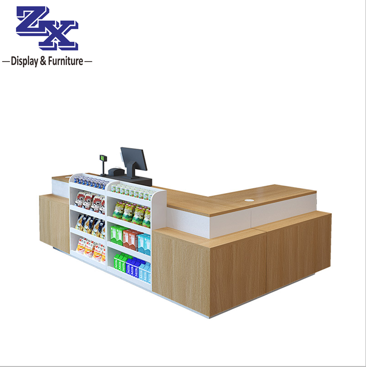 2020 hot sale retail store counter with display self, cashier convenience grocery retail store furniture with drawer