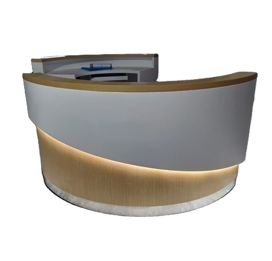 Mini Modern Circular Round Reception Desk Modern Design Elegant White Round Information Office Reception Desk