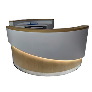 Mini Modern Circular Round Reception Desk Modern Design Elegant White Round Information Office Reception Desk