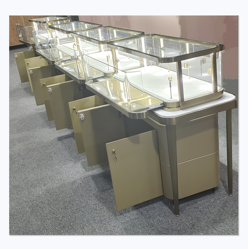 High end display jewelry glass showcase counter for luxury jewelry store