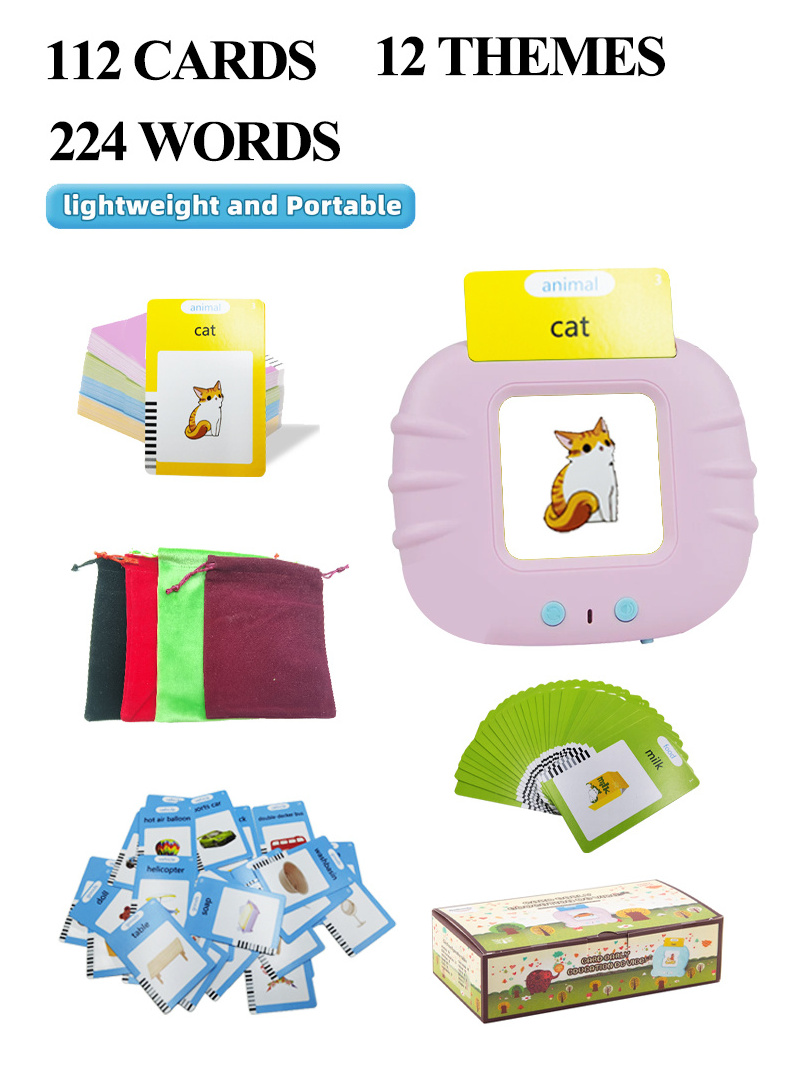 Talking flash cards Montessori educational toys Talking Flashcards Learning machine Flash cards for kids Toddlers Arabic English