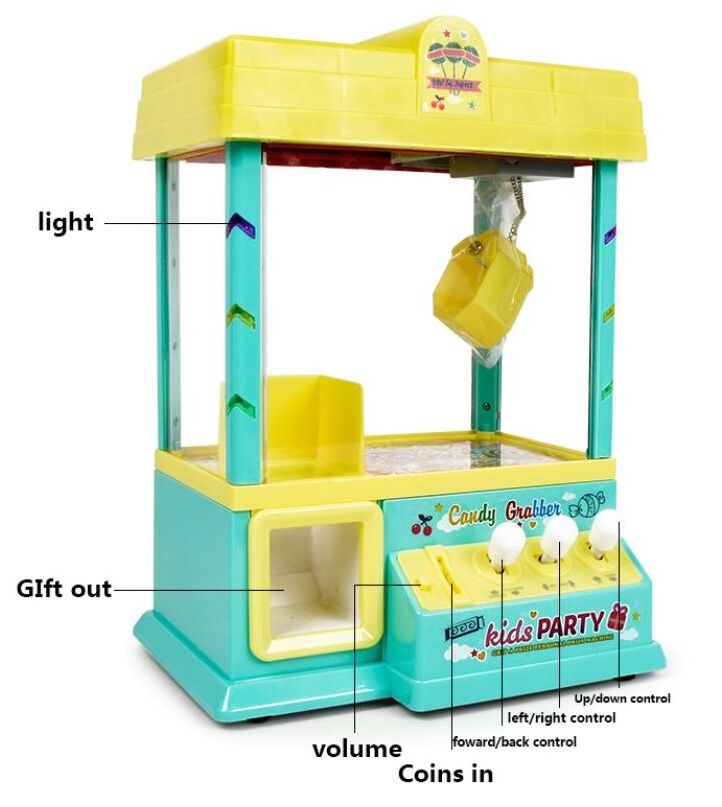 Indoor Toys Coin Operated Game Machine Small Claw Crane Machine Mini Claw Machine for Kids