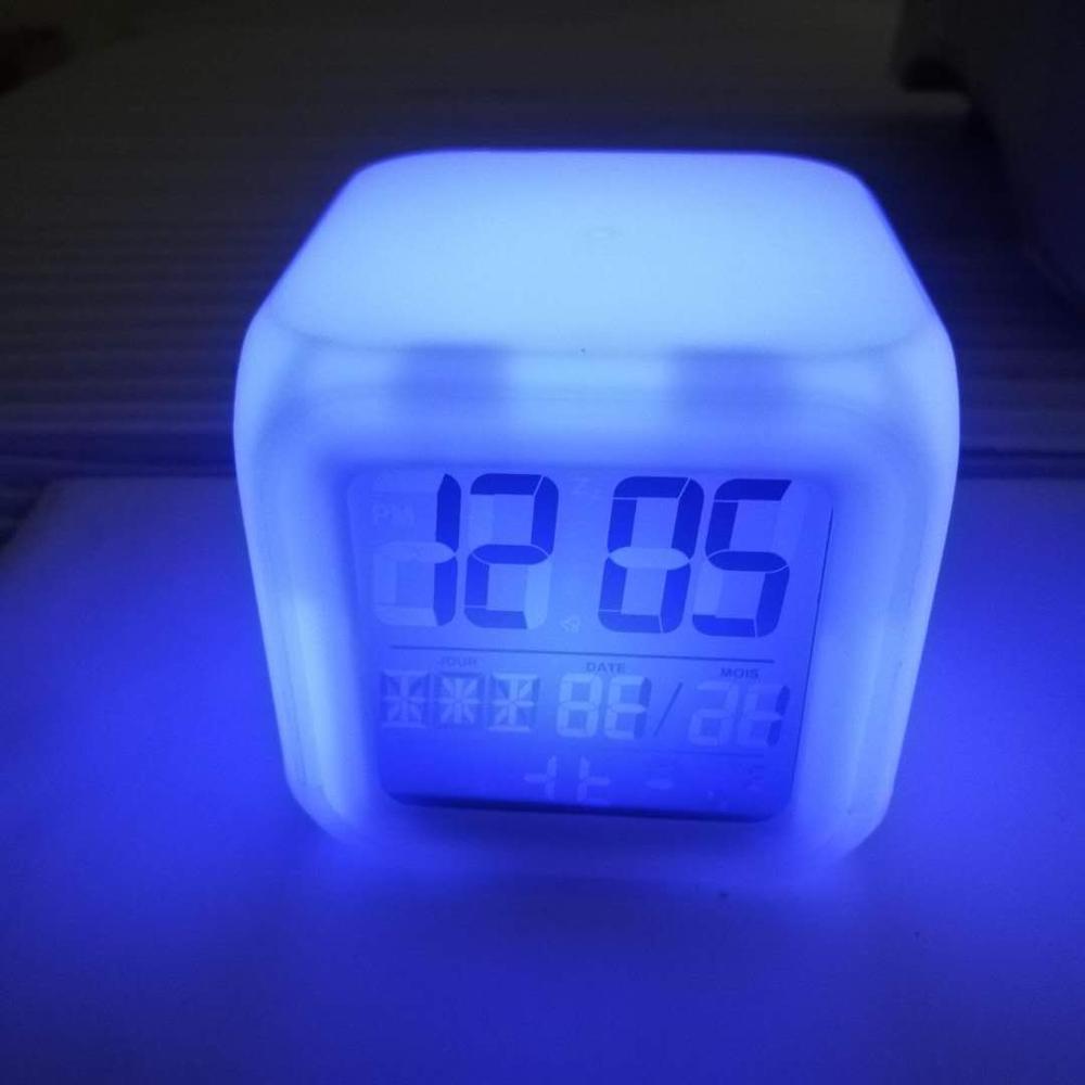 Hot Sale Colorful Led Digital Wall Clock 7 LED Colour Changing Digital Alarm Clock