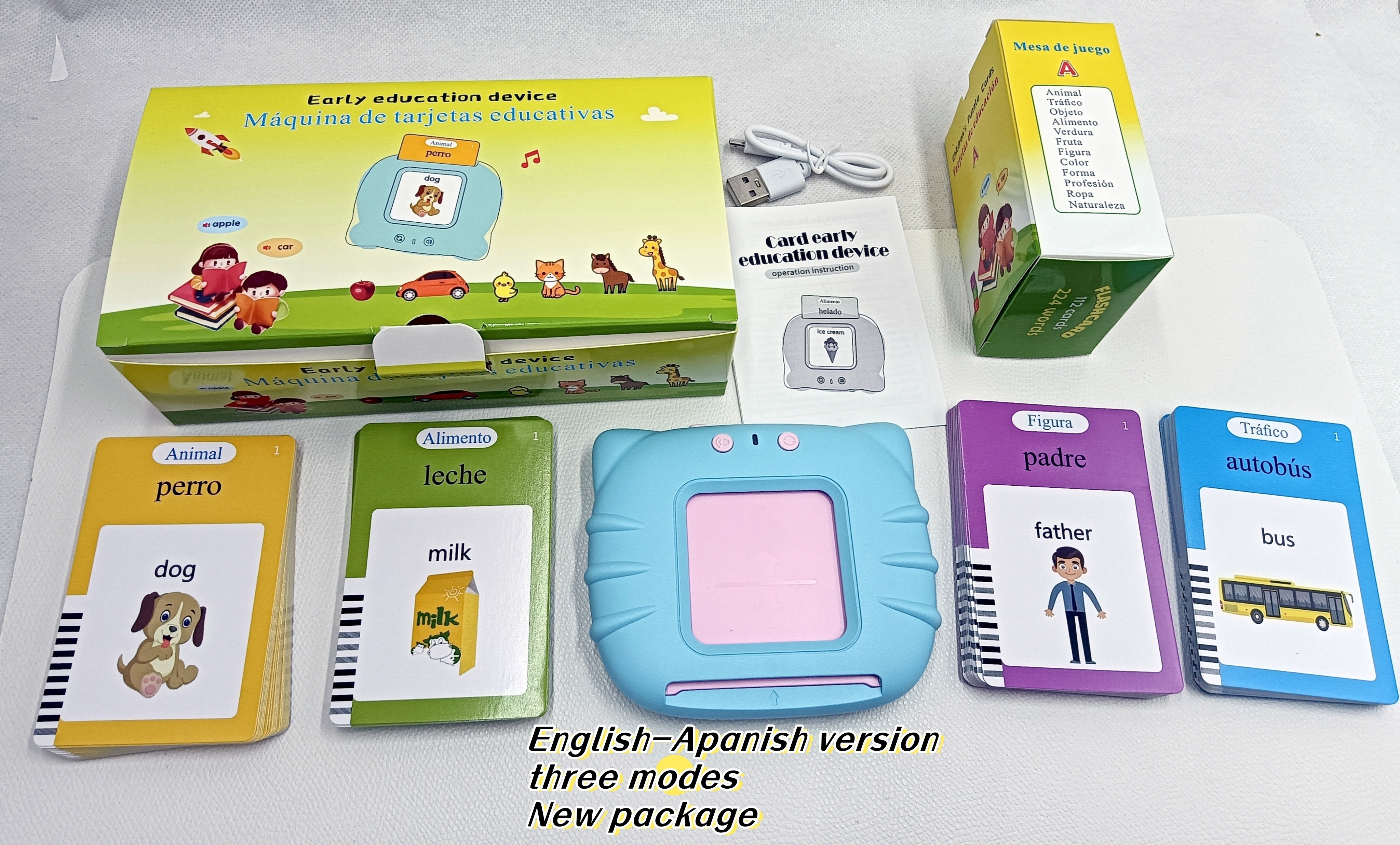 English/ Arabic/ Spanish /French Talking Machine Flash Cards Reader Machine Learning Toys for Kids