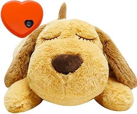 Plush Heartbeat Toy Pet Anxiety Relief Accompany Sleeping Toy Comfortable Plush Puppy Stuffed Pet Dog Toy With Heartbeat Module