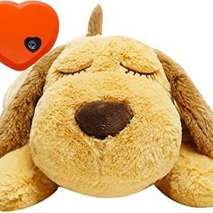 Plush Heartbeat Toy Pet Anxiety Relief Accompany Sleeping Toy Comfortable Plush Puppy Stuffed Pet Dog Toy With Heartbeat Module