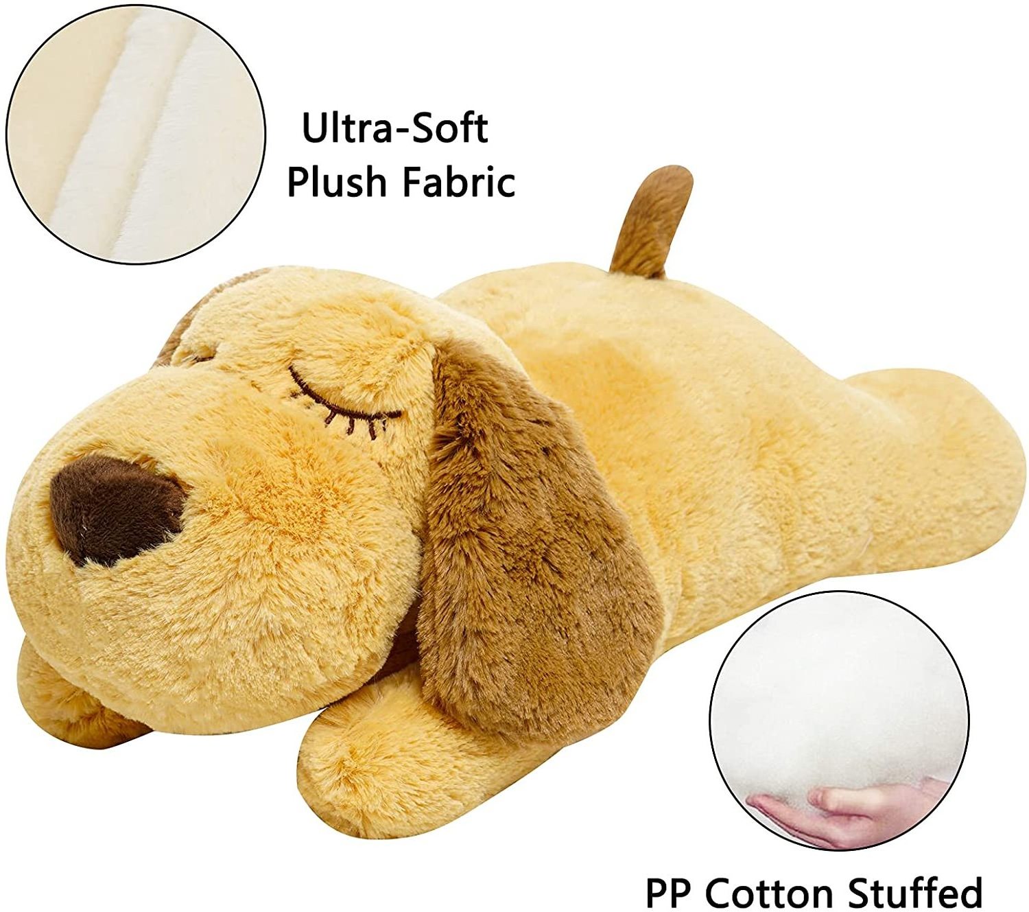 Plush Heartbeat Toy Pet Anxiety Relief Accompany Sleeping Toy Comfortable Plush Puppy Stuffed Pet Dog Toy With Heartbeat Module