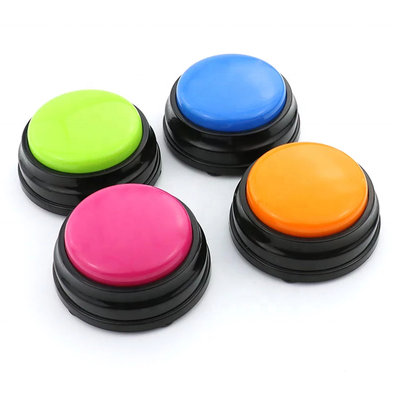 Set of 4 funny easy talking buttons custom speaking sound button dog talk buzzer