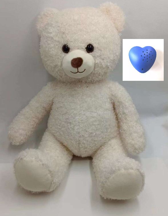 plush toy with back zipper teddy bear with voice recorder sound module heartbeat teddy bear voice