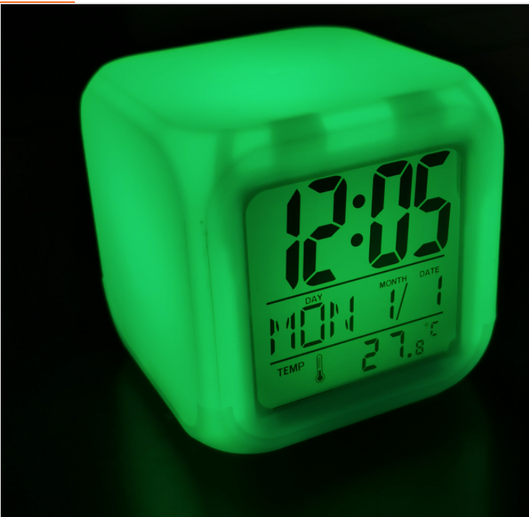 Led Cube Sublimation Alarm Clock Digital Table Flip Timing Wooden Plastic CLASSIC Color Changing Rectangle 7 Colors Calendars