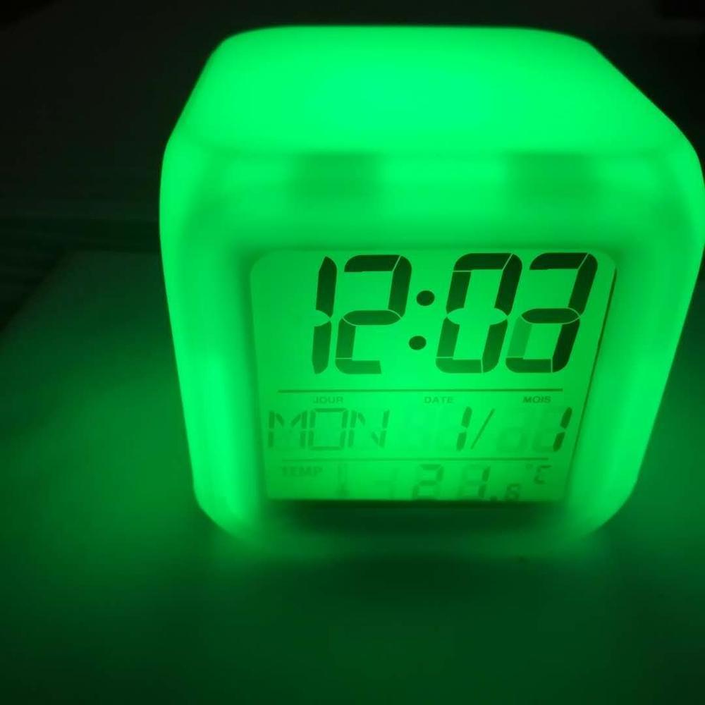 Hot Sale Colorful Led Digital Wall Clock 7 LED Colour Changing Digital Alarm Clock