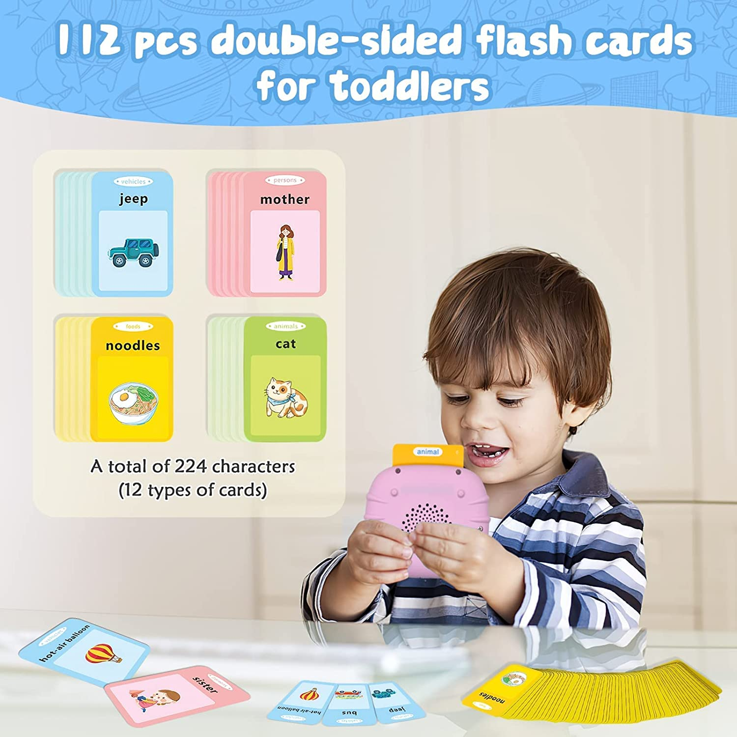 Talking flashcards language enlightenment toys for toddlers preschool educational learning toys flash cards machine for Kids