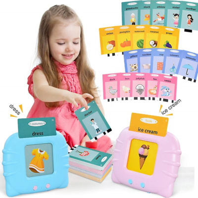 talking flash cards learning toys pink Talking Flashcards Learning Toys for Toddlers Montessori Toy Flash Card for Age 2 3 4 5 6