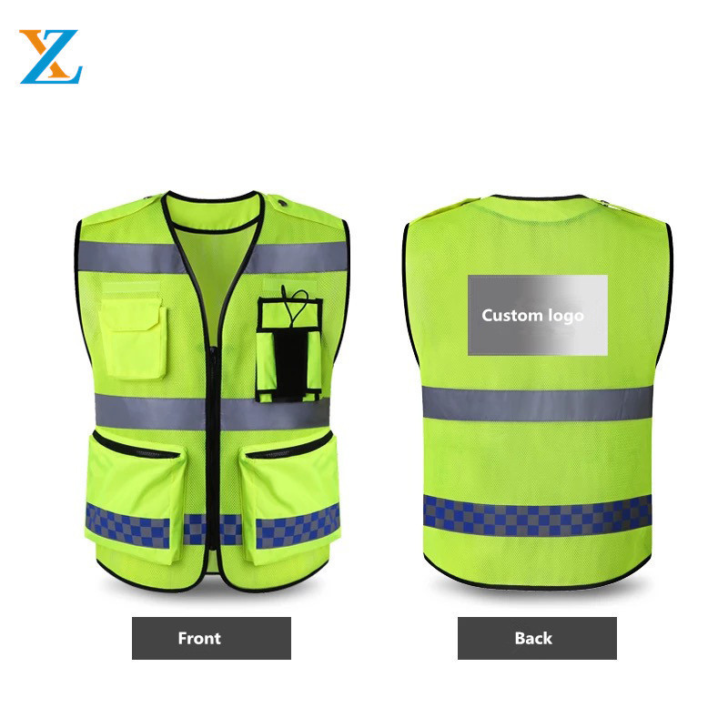 Custom made outdoor road security protective high visibility work safety vest