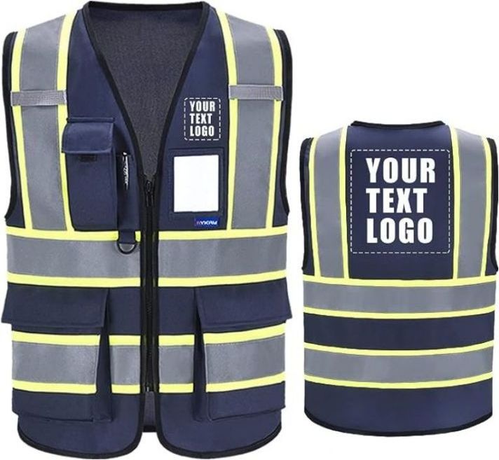 High Visibility Reflective 2 two tone Safety Vest for Women Men Security with Pockets Zipper Road Safety work  Vest