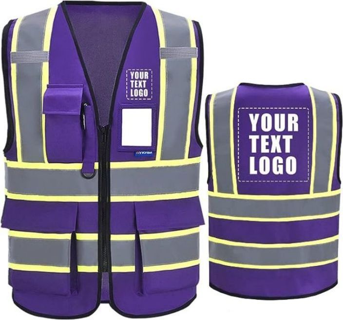 High Visibility Reflective 2 two tone Safety Vest for Women Men Security with Pockets Zipper Road Safety work  Vest