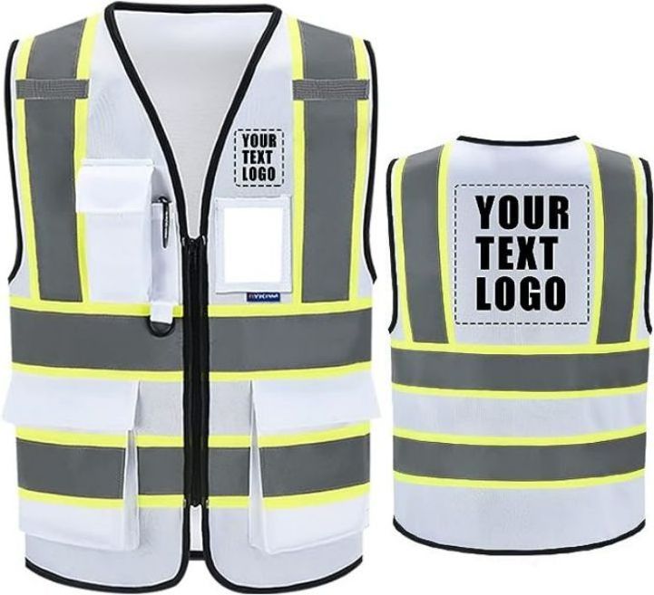 High Visibility Reflective 2 two tone Safety Vest for Women Men Security with Pockets Zipper Road Safety work  Vest