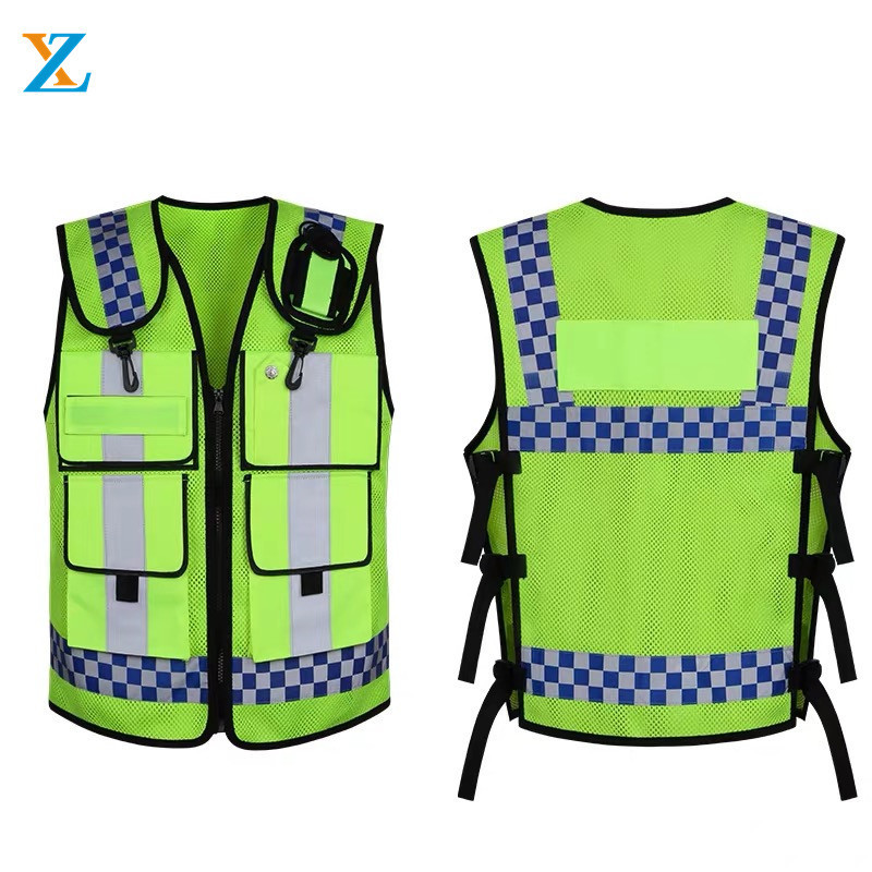 Custom made outdoor road security protective high visibility work safety vest